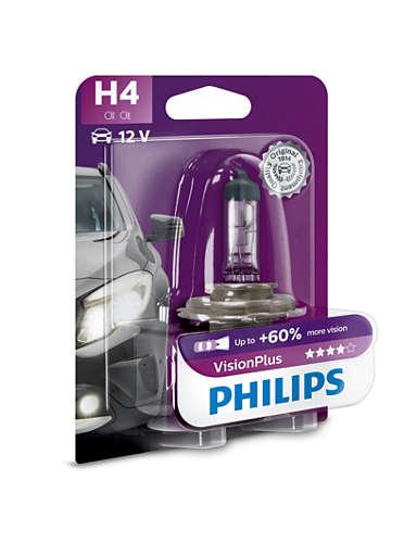 

Авто лампа H4 PHILIPS 60/55W 12V P43t Vision Plus