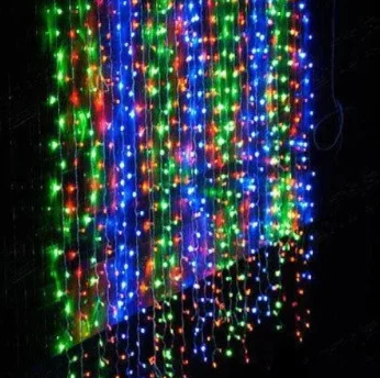 Гірлянда водоспад різнобарвна 240-320LED 3х2м з заглуш. 10х24 Ламп RD-7153 | Новорічна LED гірлянда штора