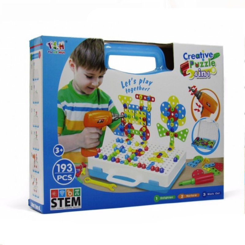 

Конструктор чемодан 193 детали Tu Le Hui "Creative Puzzle" 4в1 TLH-28, Разные цвета