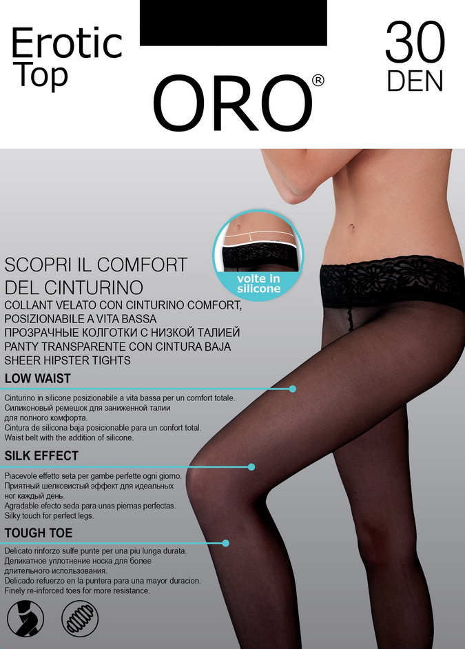 

Oro Erotic Top 30 den колготи Nero Oro (2-S), Черный