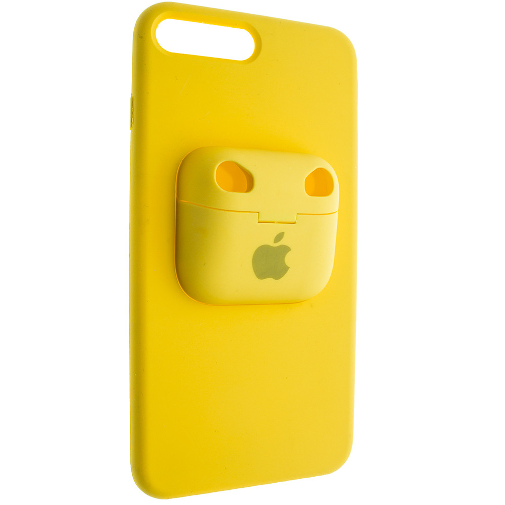 

Чехол Silicone Case для Apple iPhone 8 iPhone 7 с кейсом для наушников AirPods Pro Желтый 000077, КОД, Yellow