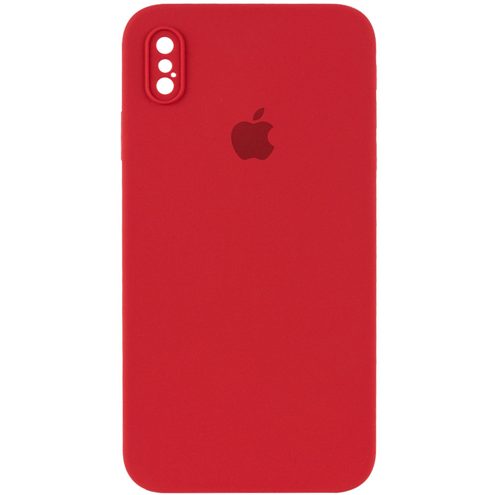 

Чехол Silicone Case Square Full Camera Protective (AA) для Apple iPhone XS Max (6.5"), Красный / camellia