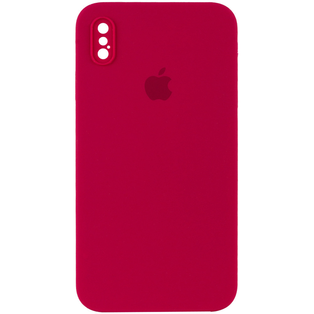 

Чехол Silicone Case Square Full Camera Protective (AA) для Apple iPhone XS (5.8"), Красный / rose red