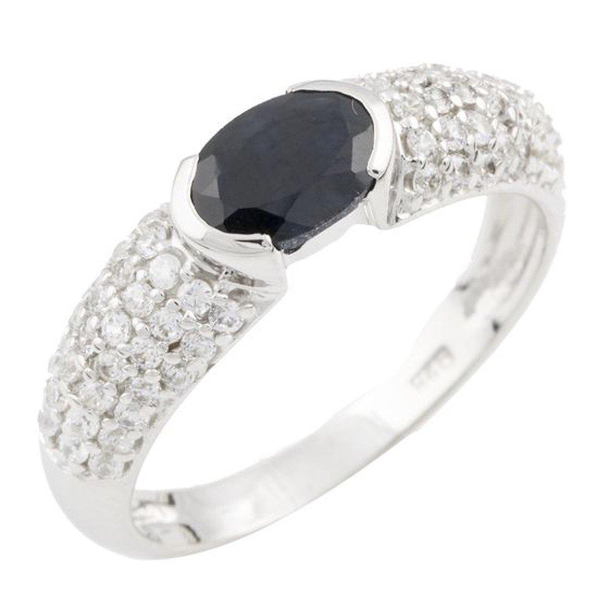 

Серебряное кольцо GrayWhite с натуральным сапфиром (0467825) 17.5 размер