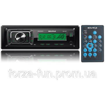 

Магнитола-FM - "Shuttle" - SUD387 - (Black/Green)/USB/съем. панель/BT/пульт/усил.кач/4х45W (5шт/уп)