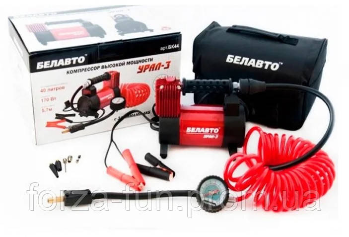 

Компрессор "БЕЛАВТО-УРАЛ 3" 12v\14А\40л.\170Вт\на клемах\5,7м. шланг(БК44) (6 шт.)