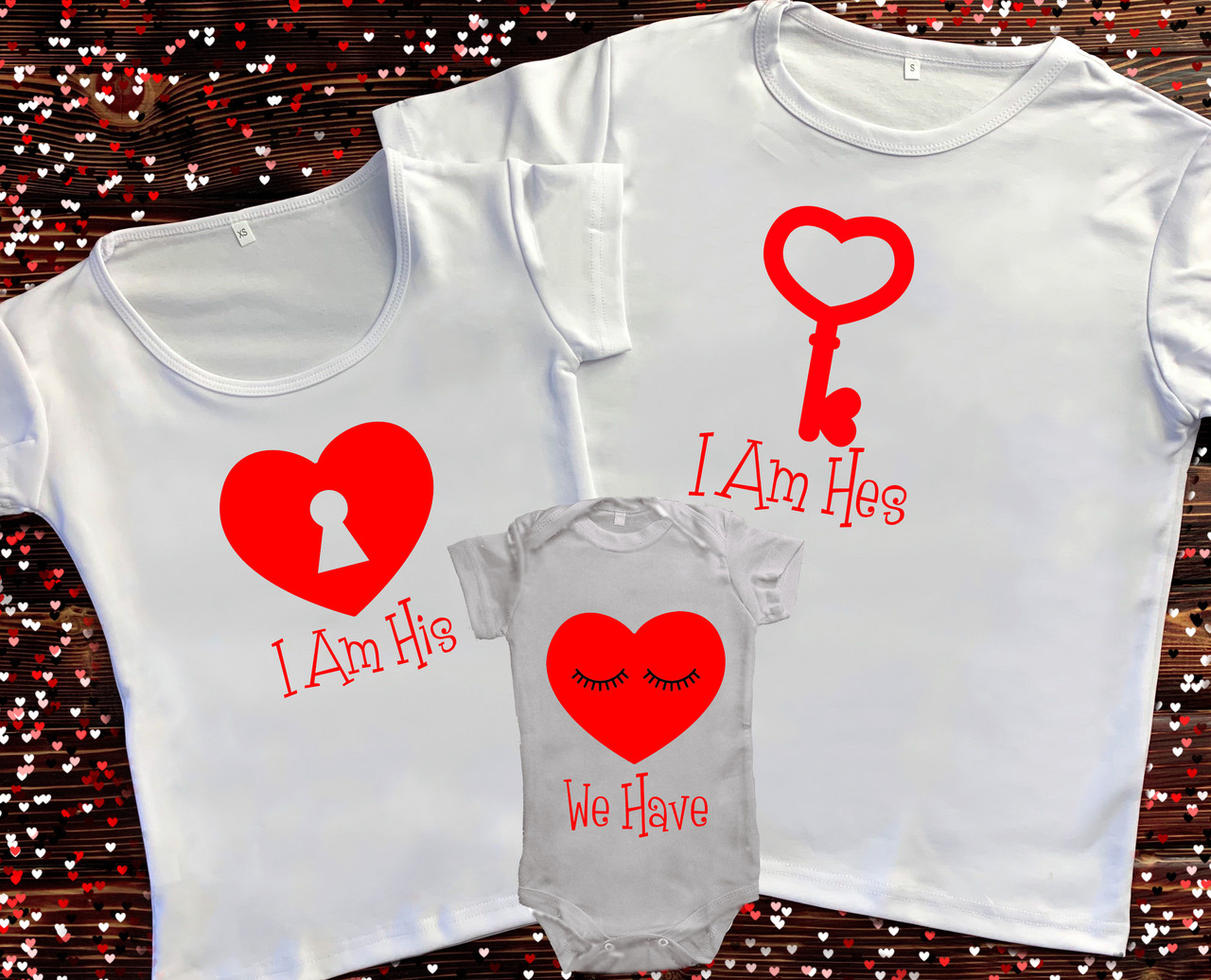 

Семейные футболки с принтом - I am his/hes. We have
