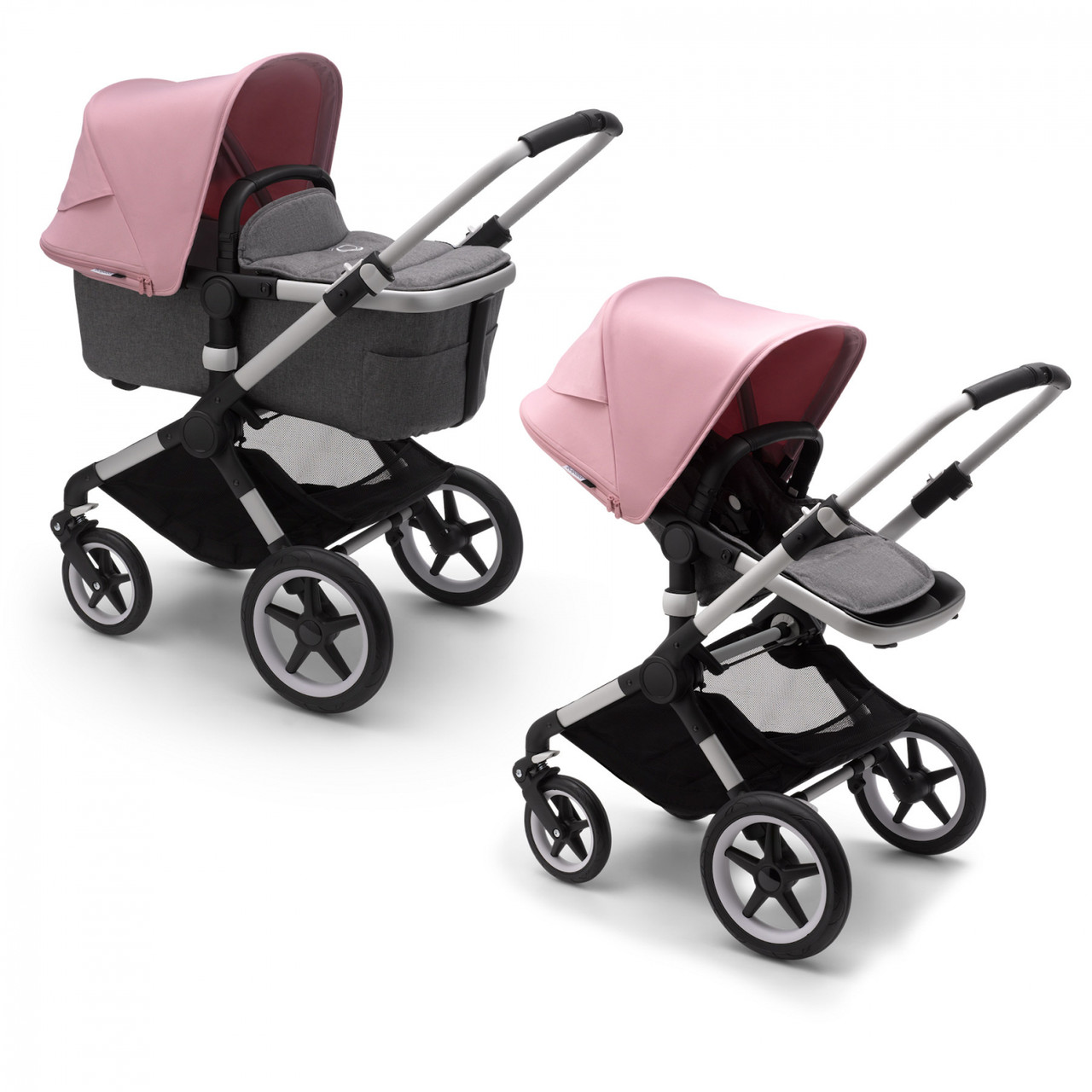 

Коляска 2в1 Bugaboo Fox 2 Soft Pink, Grey Melange, ALU, Разные цвета