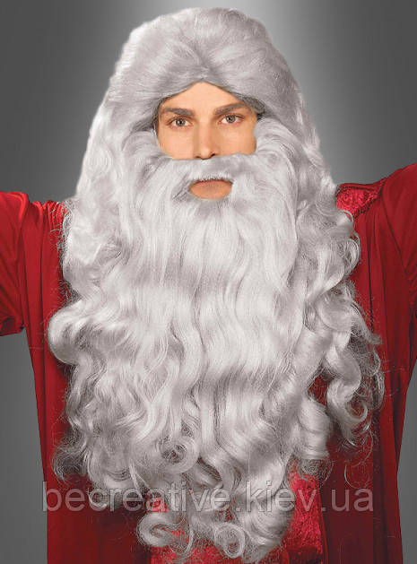 

Борода и парик для костюма Деда Мороза, фокусника