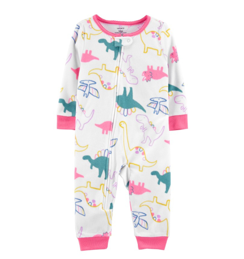 

Пижама для девочки микрофлисовая Piece Dinosaur Fleece Footless PJs 105 см, Другие цвета: разноцветный