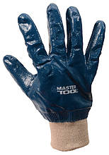 Перчатки масло-бензостойкие утепленные MASTERTOOL нитриловое покрытие вязаный манжет 10.5" 104-108 г синие
