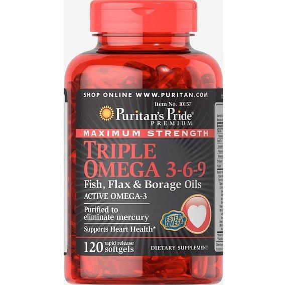 

PsP Maximum Strength Triple Omega 3-6-9 Fish, Flax & Borage Oils - 120 софт