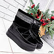 Ботинки - луноходы женские черные, зимние из НАТУРАЛЬНОЙ ЗАМШИ. Черевики жіночі теплі чорні, фото 2