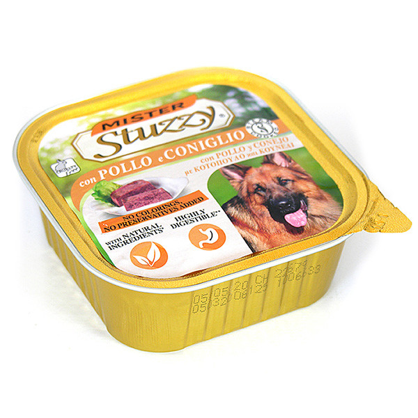 

Mister Stuzzy Dog Chicken Rabbit МИСТЕР ШТУЗИ ДОГ КУРИЦА КРОЛИК корм для собак, паштет, 0.3кг х 12 шт