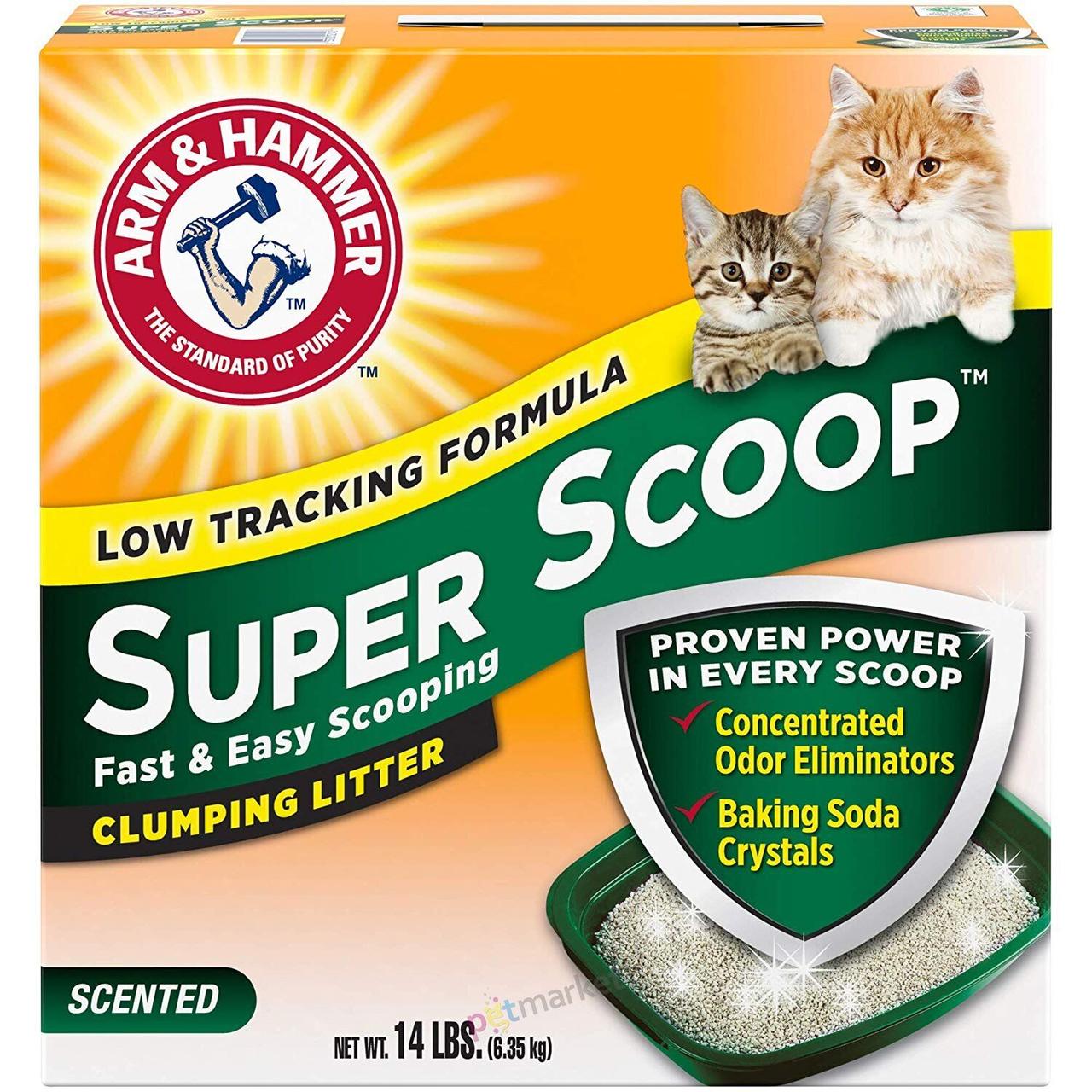 

Бентонитовый наполнитель Arm&Hammer SUPER SCOOP 6,35 кг комкующийся для кошачьего туалета ароматизированный