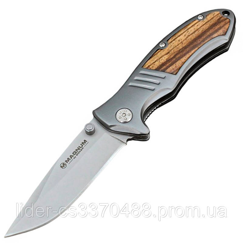 

Нож складной Boker Magnum Co-Worker (длина: 200мм, лезвие: 85мм), деревянная накладка, Серый