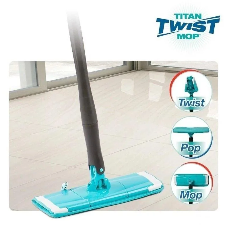 

Швабра лентяйка для быстрой уборки с отжимом Titan Twist Mop, Бирюзовый