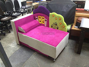 Детский диван с нишей для ребенка Теремок - розовый цвет