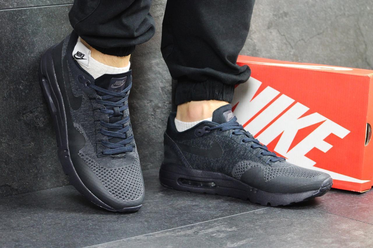

Мужские кроссовки в стиле Nike Найк Air Max 1 Flyknit, тёмнo-cиние 44 (28,2 см), Синий