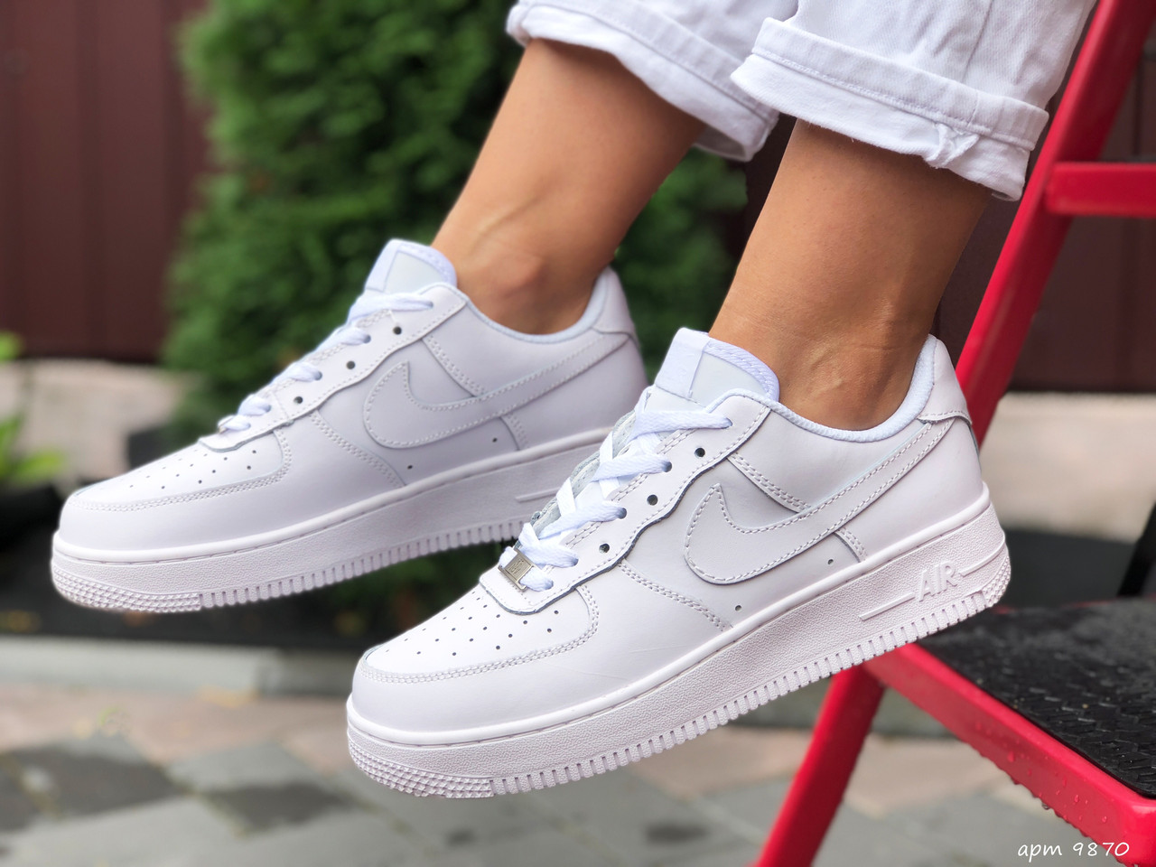 

Женские кроссовки в стиле Nike Найк Air Force, кожа, белые 41 (26 см), Белый