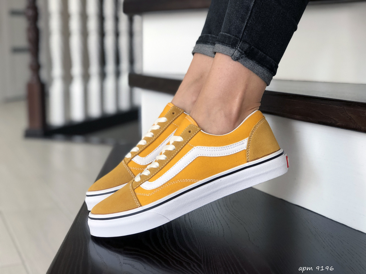 

Женские кроссовки в стиле Vans Ванс, желтые 38 (23,8 см), Желтый