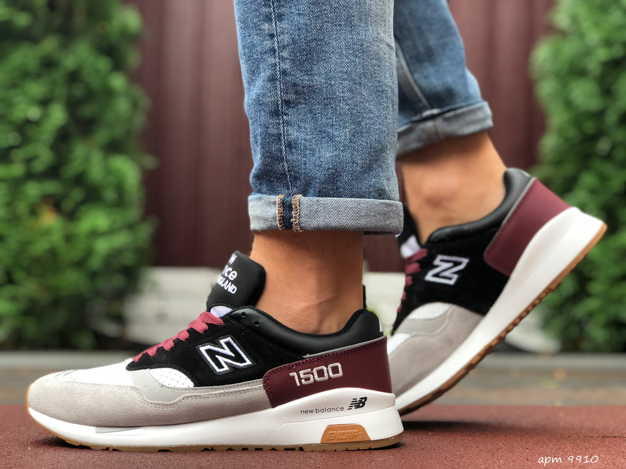 

Мужские кроссовки в стиле New Balance Нью беланс 1500, кожа, серые с черным 44 (28 см), Серый