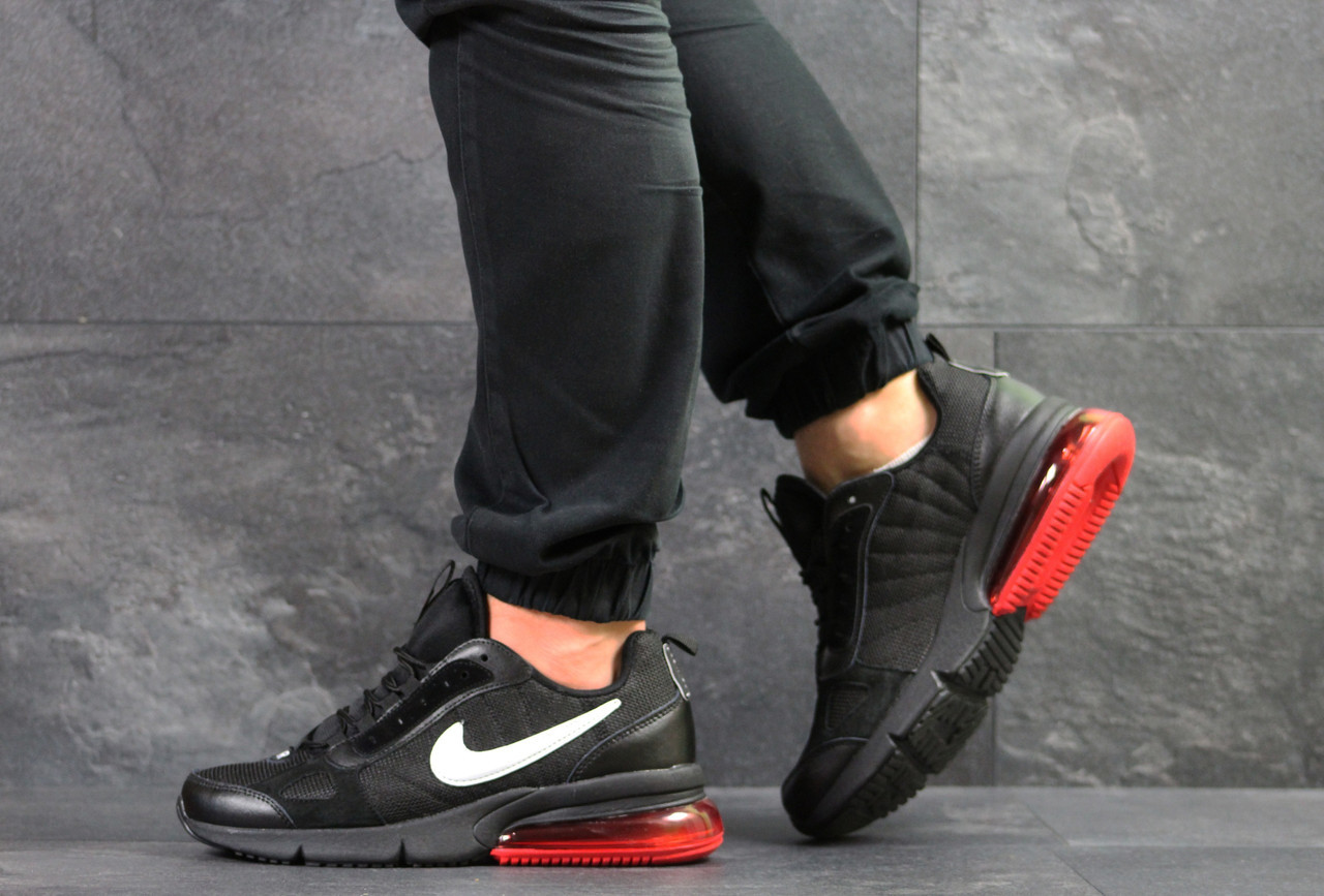 

Мужские кроссовки в стиле Nike Найк, кожа, черные 43 (27,5 см), Черный