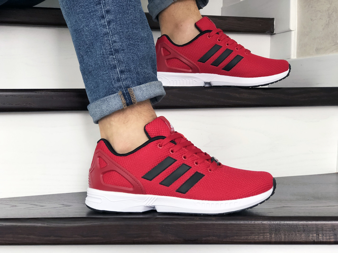 

Мужские кроссовки в стиле Adidas Адидас Zx Flux, красные 46 (29 см), Красный