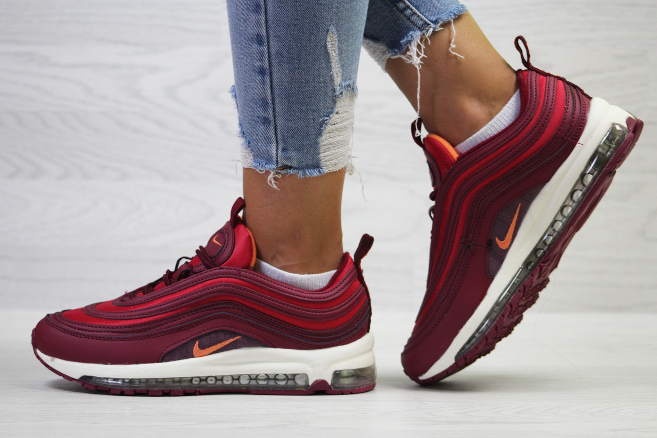

Женские кроссовки в стиле Nike Найк 97, бордовые 36 (23,5 см), Бордовый