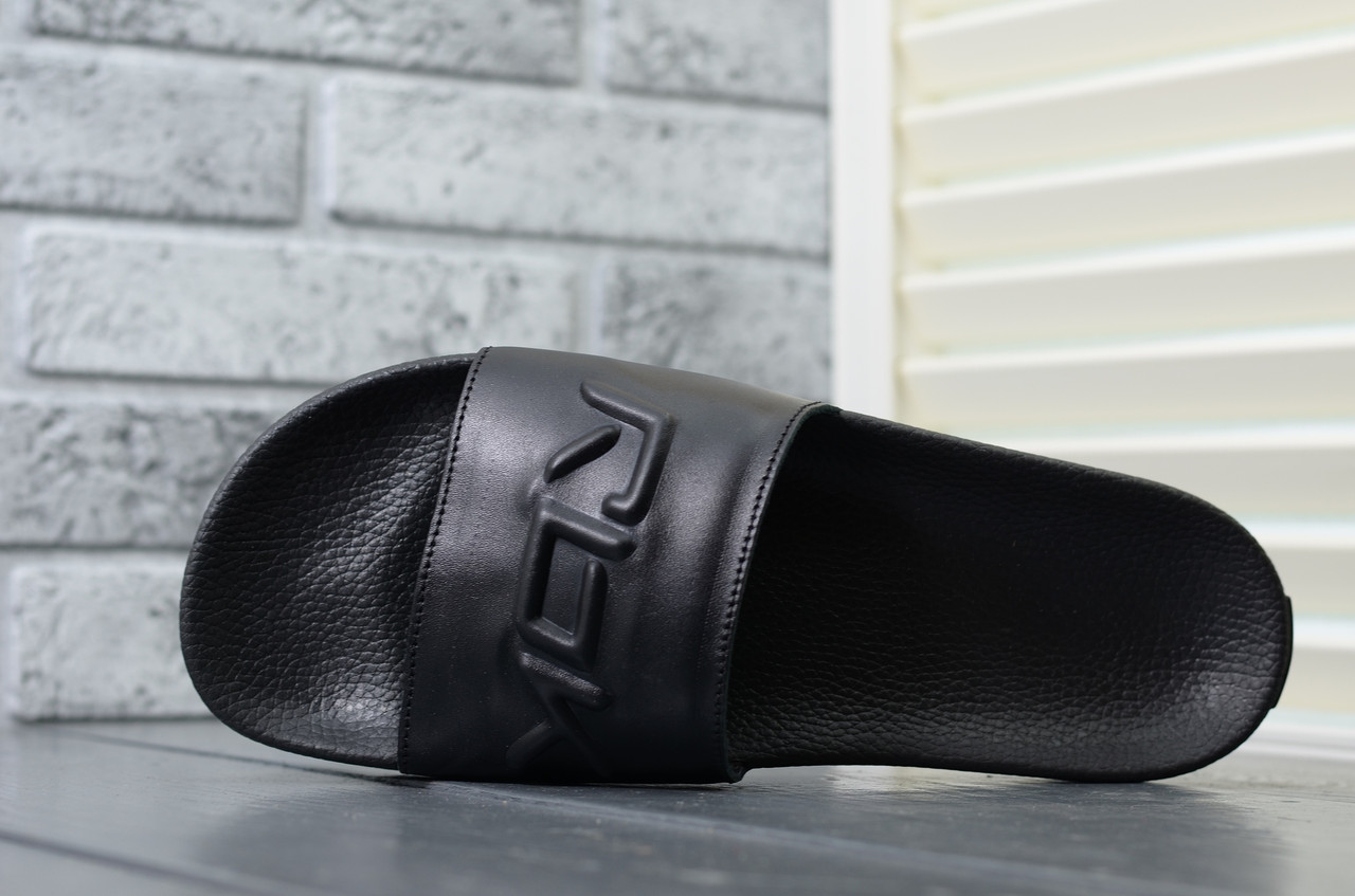 

Мужские шлепанцы в стиле Reebok Рибок, натуральная кожа, черные 40 (26 см), Белый