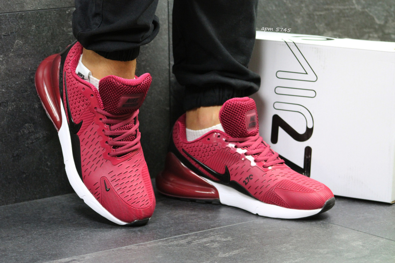 

Мужские кроссовки в стиле Nike Найк Air Max 270, бордовые 43 (27,5 см), Бордовый