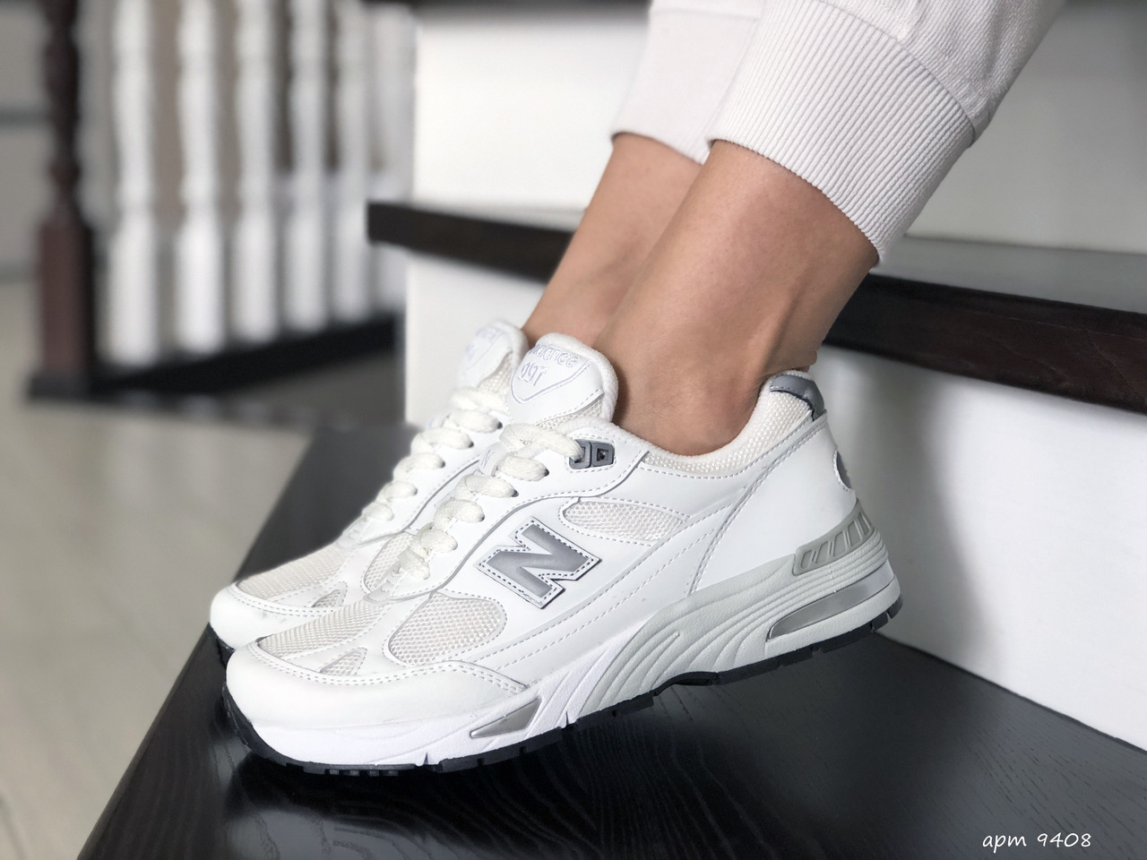 

Женские кроссовки в стиле New Balance Нью беланс 991, кожа, белые 41 (26 см), Белый