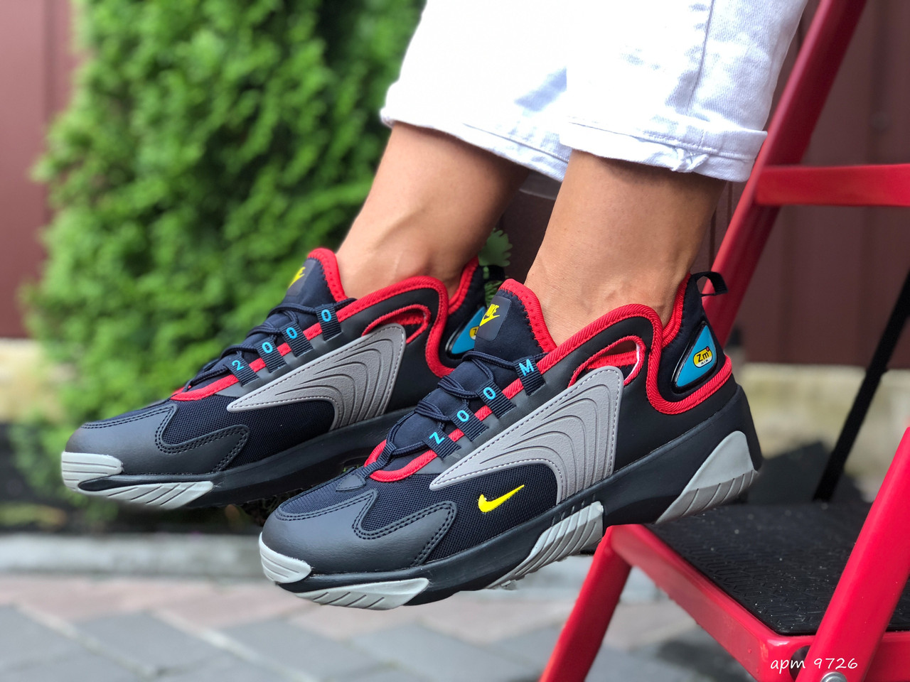 

Женские кроссовки в стиле Nike Найк Zoom 2K, кожа, синие с серым, 38 (24 см), Синий