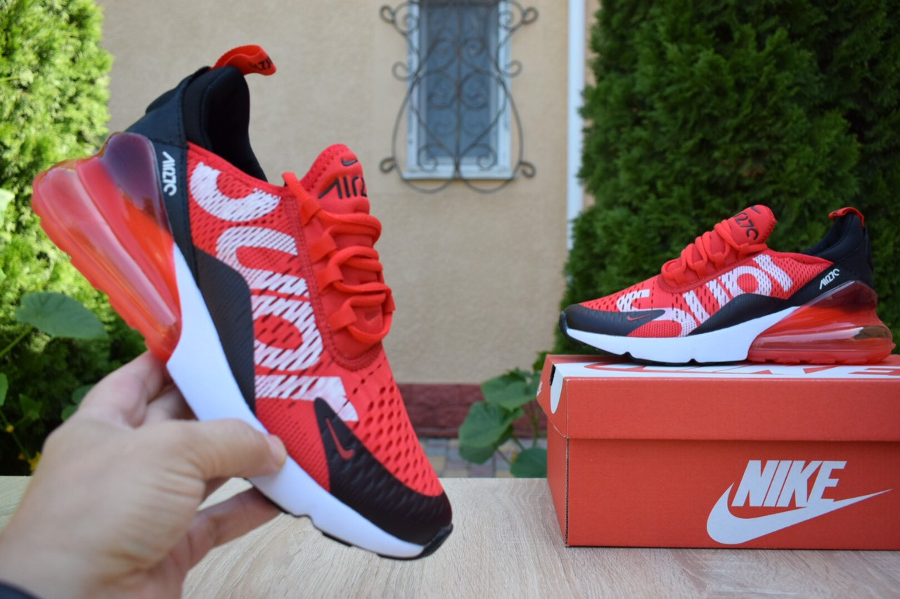 

Женские кроссовки в стиле Nike Найк Air Max 270 Supreme, Max Air, красные с белым 38 (24 см), Красный