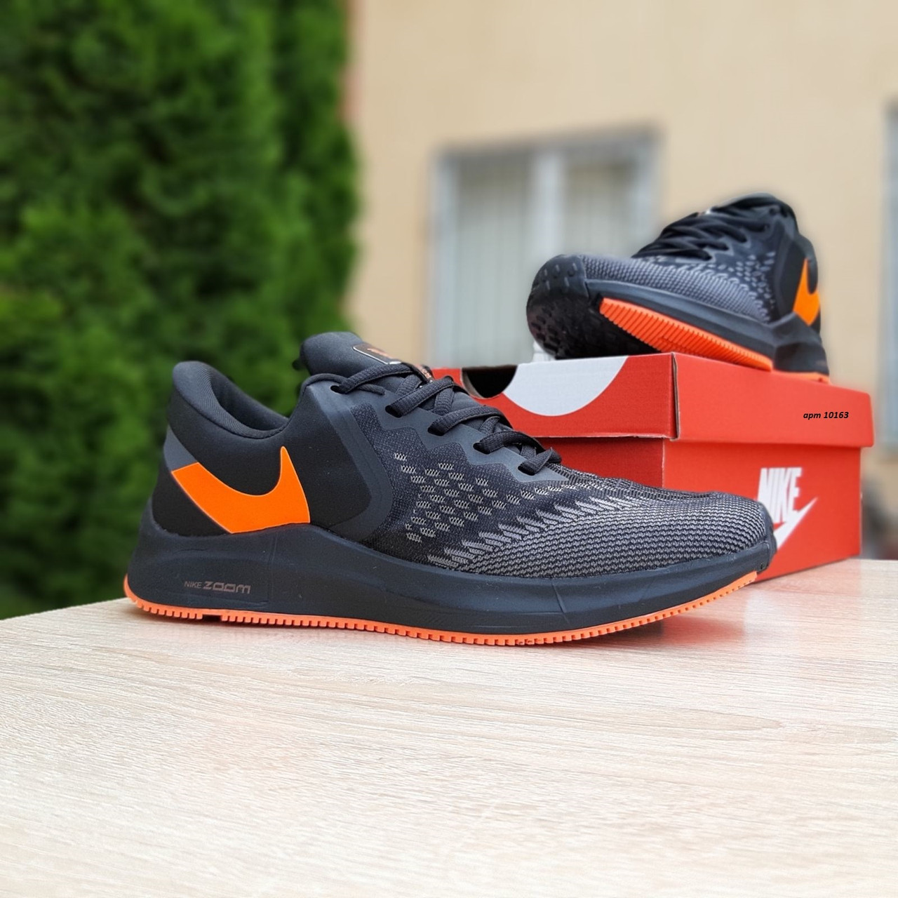

Мужские кроссовки в стиле Nike Найк Zoom WINFLC 6, черные с оранжевым 41 (26 см), Черный
