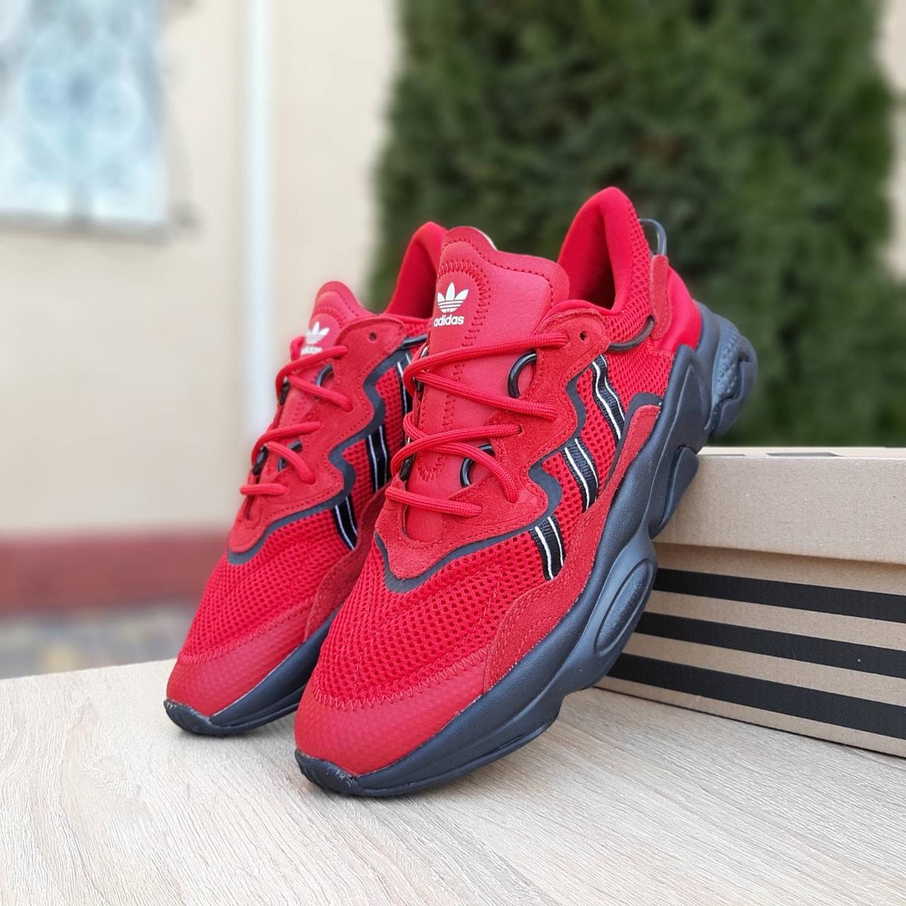 

Мужские кроссовки в стиле Adidas Адидас OZWEEGO TR, кожа, красные с черным 43 (27,5 см), Красный