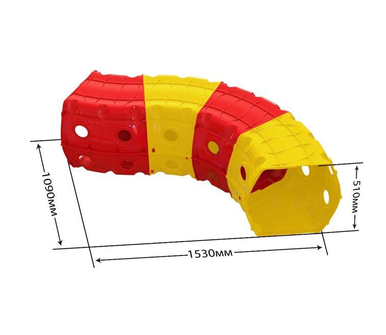 

Туннель на 4 секции, 153*109*51см, жёлт/кр, Фламинго