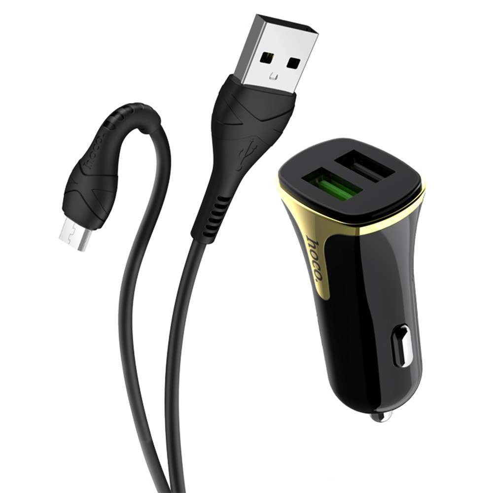 

Aвтомобильное зарядное устройство Hoco Z31 QC 3.0 3.4A, 2 USB Micro черный