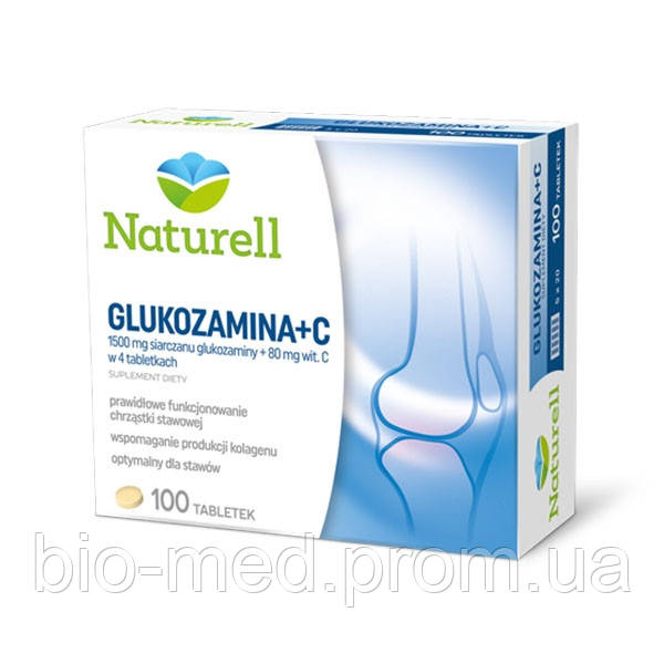 

NATURELL Glukozamina + С - для здоровья суставов, хрящей, костей, 100 таб.