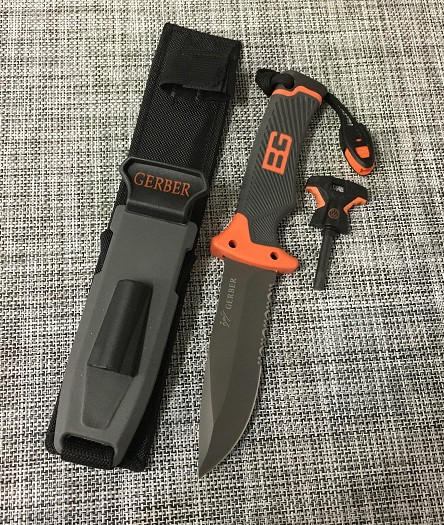 

Нож для выживания, туристический Gerber Bear Grylls Replica BG-210 в чехле с огнивом и свистком