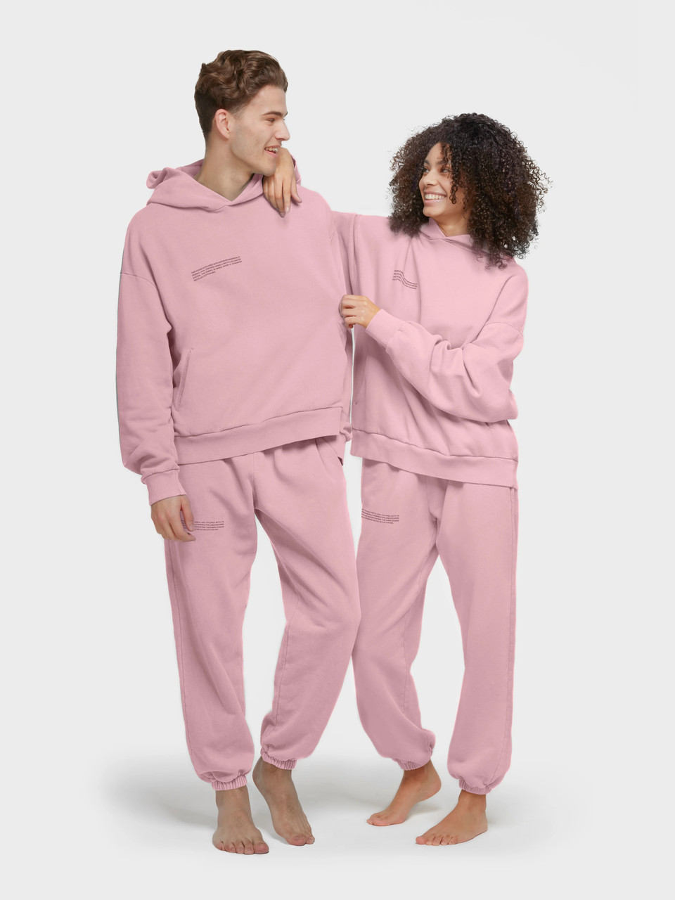 

Теплый мужской oversized костюм из хлопка The Pangaia Organic Cotton Suit Rose Pink пастельно-розовый