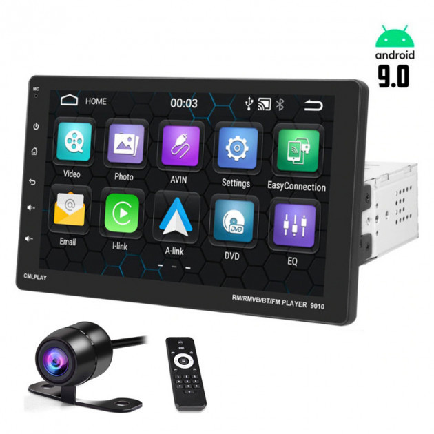 

Автомагнитола 1 DIN CML-PLAY 9010A с регулируем сенсорным экраном 9 дюймов, USB, BT, GPS, Wi-fi, Android 9.0 и