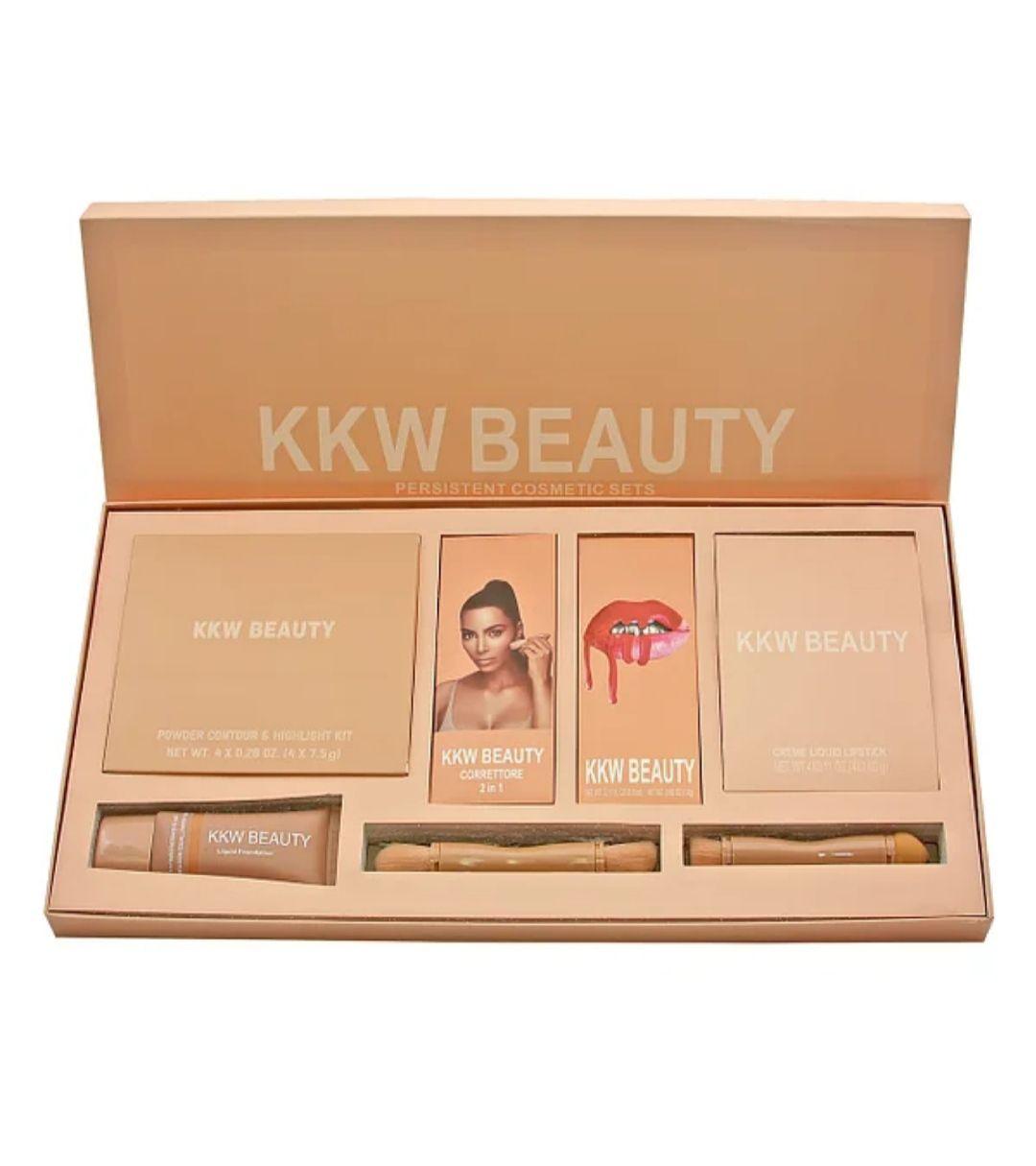 

Подарочный набор kylie kkw beauty 7 in 1, 7 косметических продуктов, пудр и хайлайтер, праймер , помада