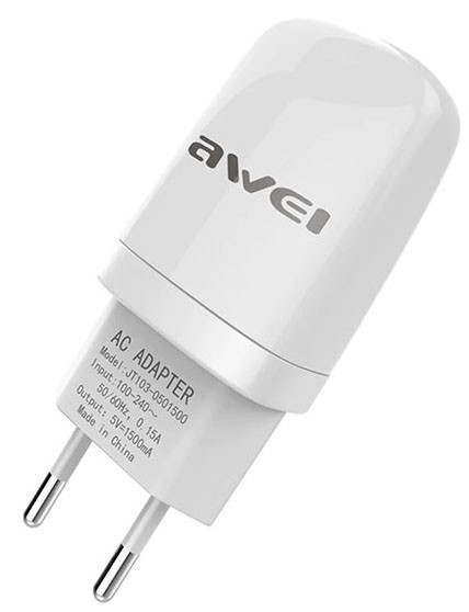 

Сетевой адаптер Awei C821 5V 2.1A White
