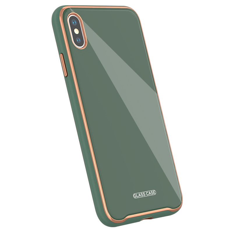 

TPU+Glass чехол Venezia для Apple iPhone X / XS (5.8") Зеленый / Pine green