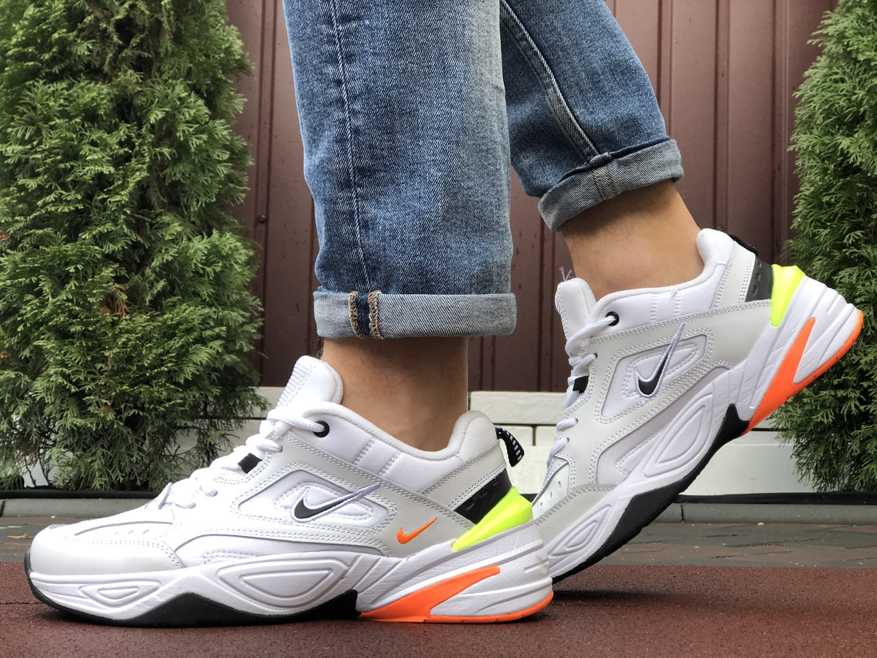 

Мужские кроссовки в стиле Nike Найк M2K Tekno, белые с оранжевым. 44 (28,5 см), Белый