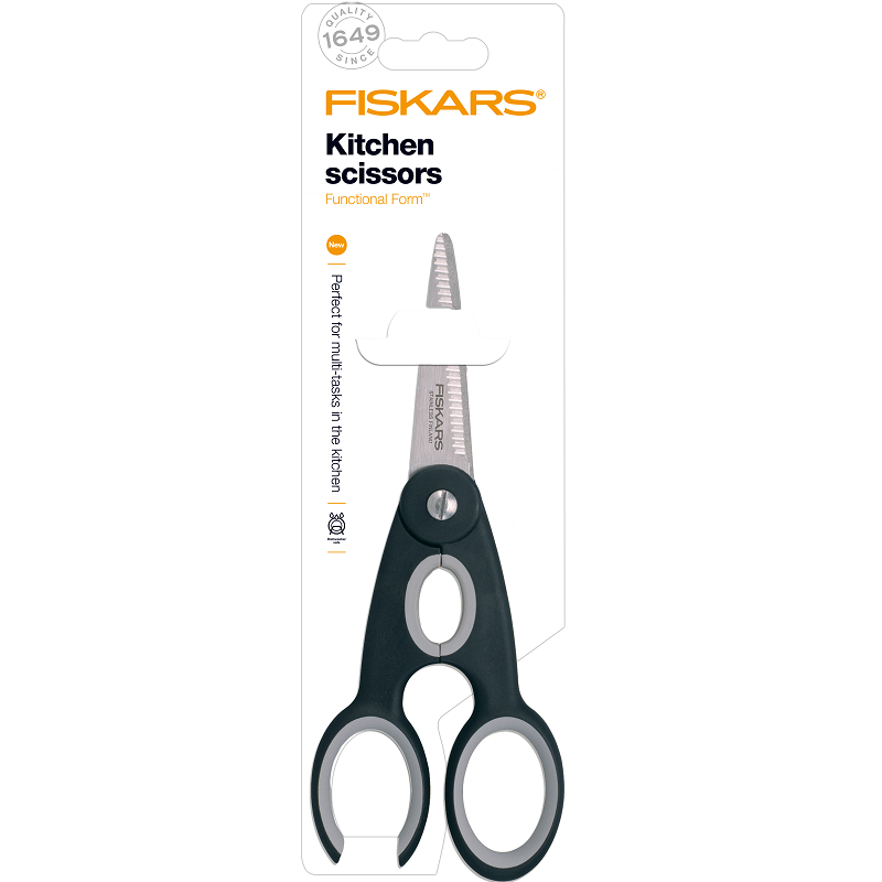

Кухонные ножницы Fiskars Functional Form, 22 см, рукоять Softgrip, Черные 1003034, КОД: 1462565