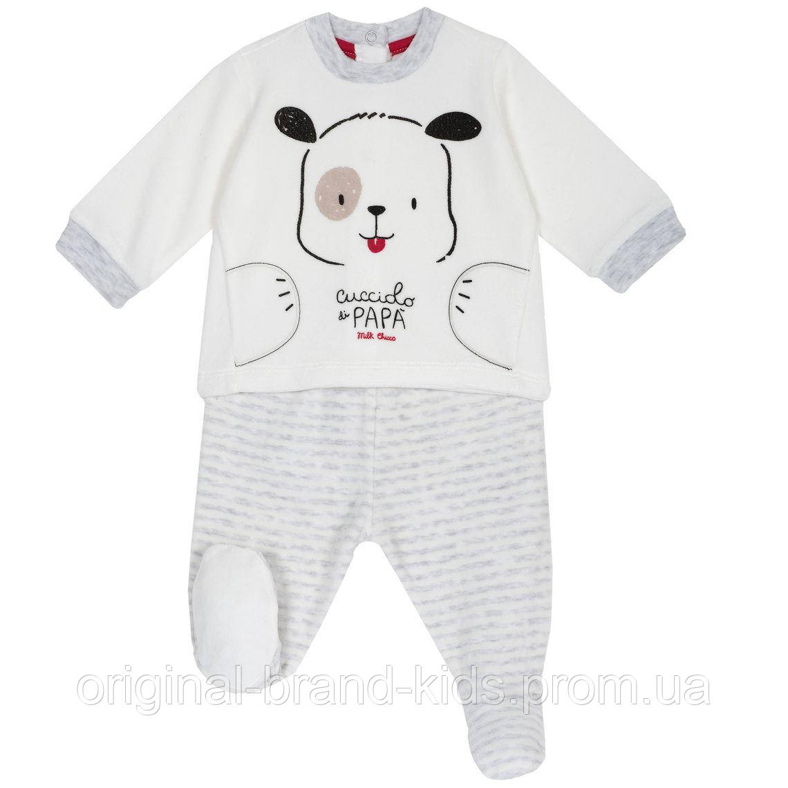 

Костюм Chicco Rory: сорочка і повзунки 56 см унісекс біло-сірий (77944), Белый
