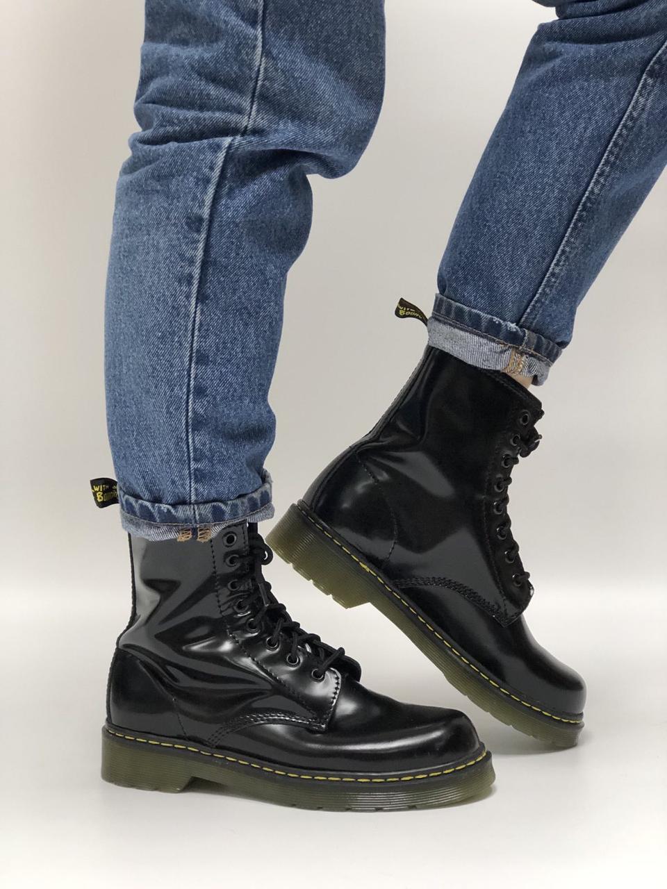 

Ботинки женские Dr. Martens 1460 черные, Доктор Мартинс, натуральная кожа, код KD-11801, Черный