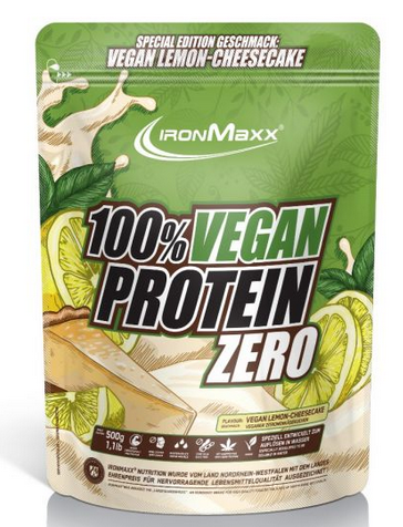 

IronMaxx 100% Vegan Protein Zero 500g. лимонный чизкейк